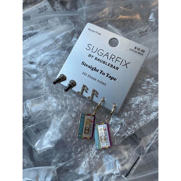 Sugarfix by Baublebar Straight to Tape Music Earring Trio Packs Lot of 32 - Picture 1 of 2